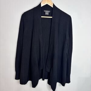 Bloomingdale’s 100% Cashmere Open Front Cardigan Womens S Sweater Black Capsule
